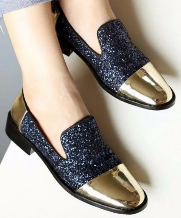 Metallic Glitter Loafers