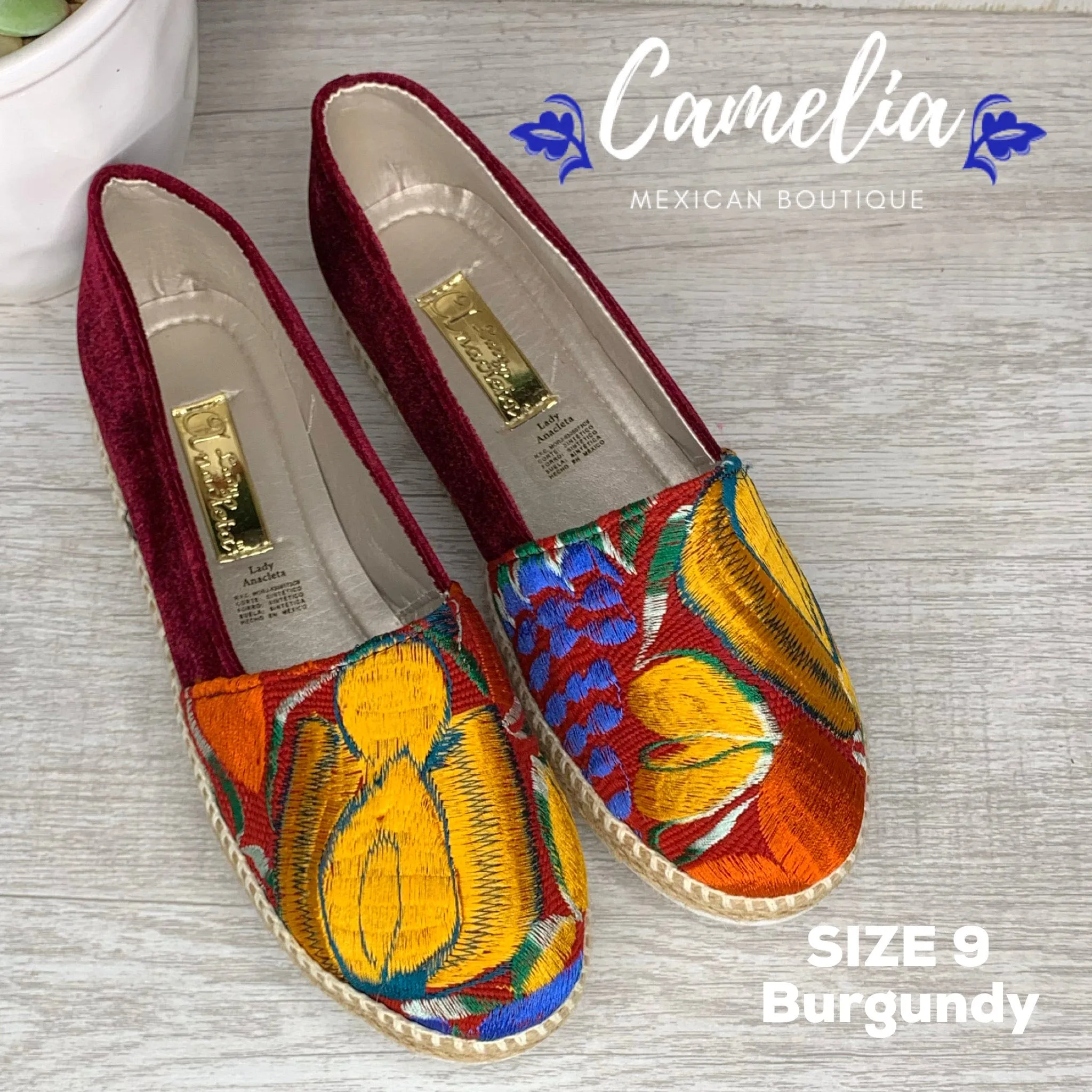 Mexican Embroidered Espadrille Shoes Zinnia