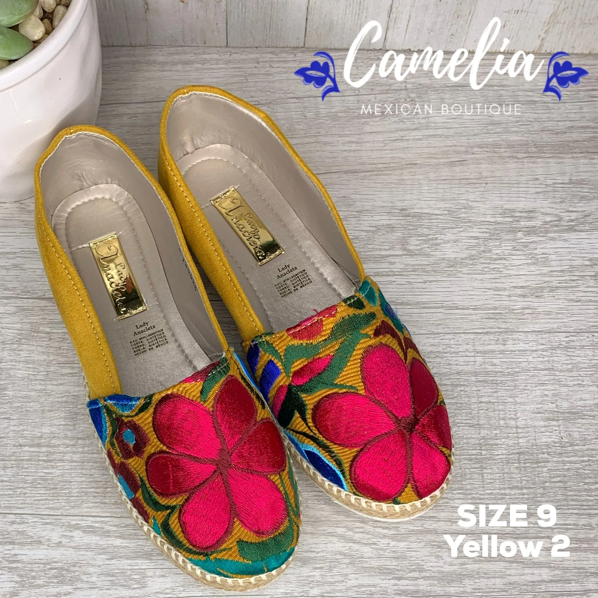 Mexican Embroidered Espadrille Shoes Zinnia