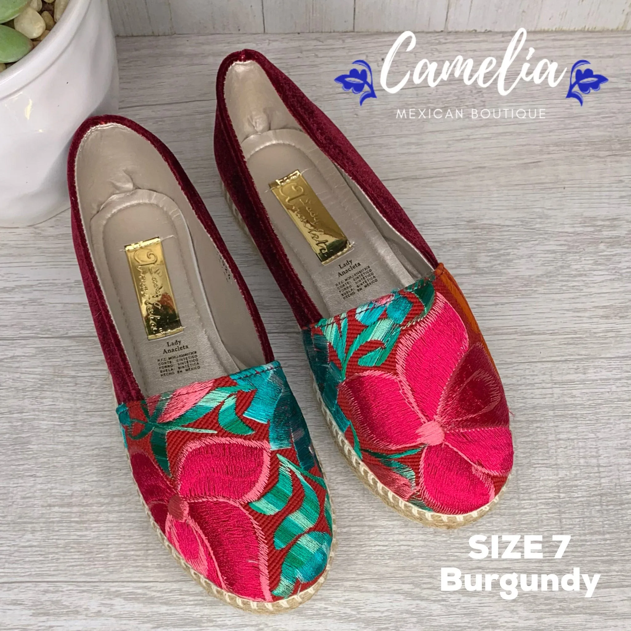 Mexican Embroidered Espadrille Shoes Zinnia