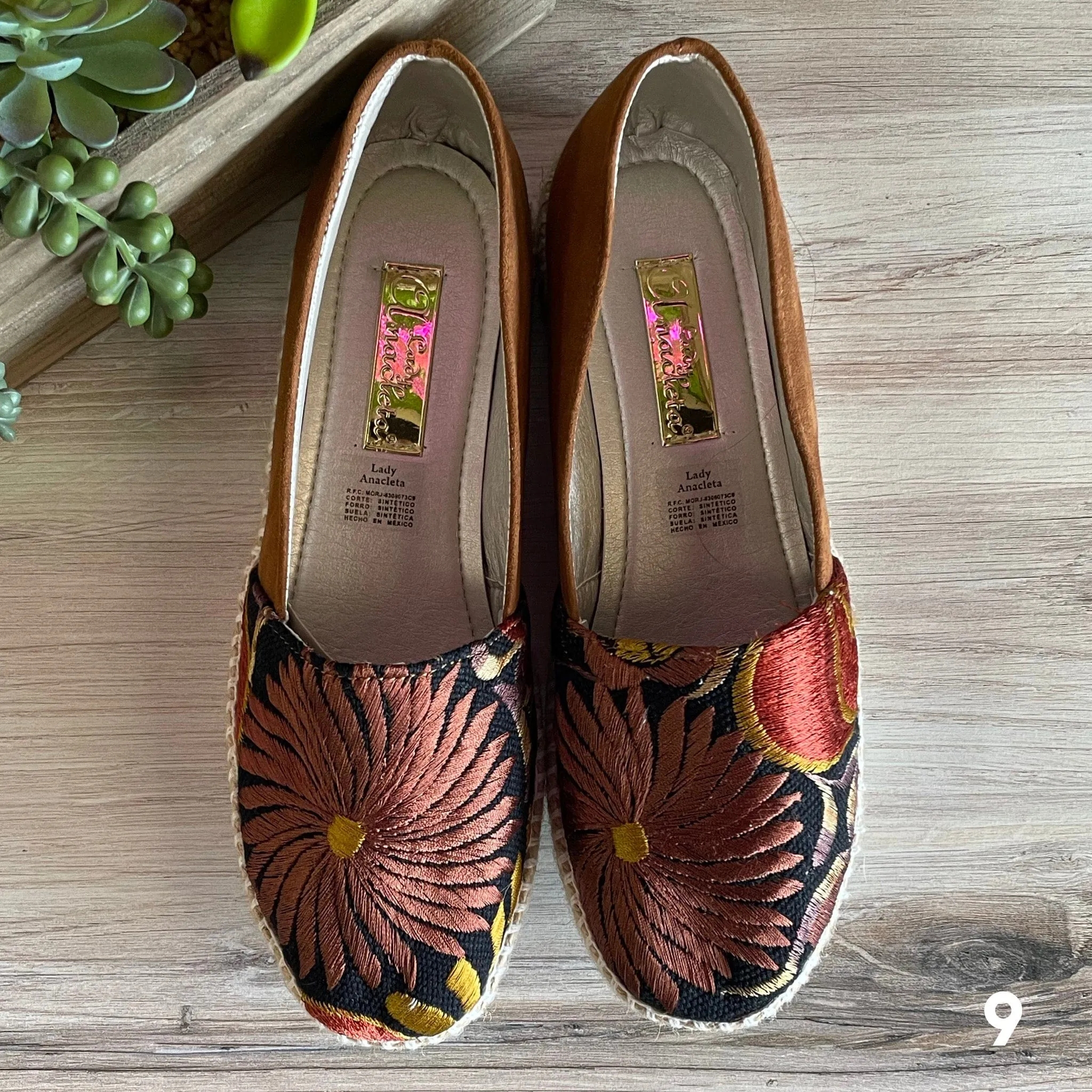 Mexican Embroidered Espadrille Shoes Zinnia