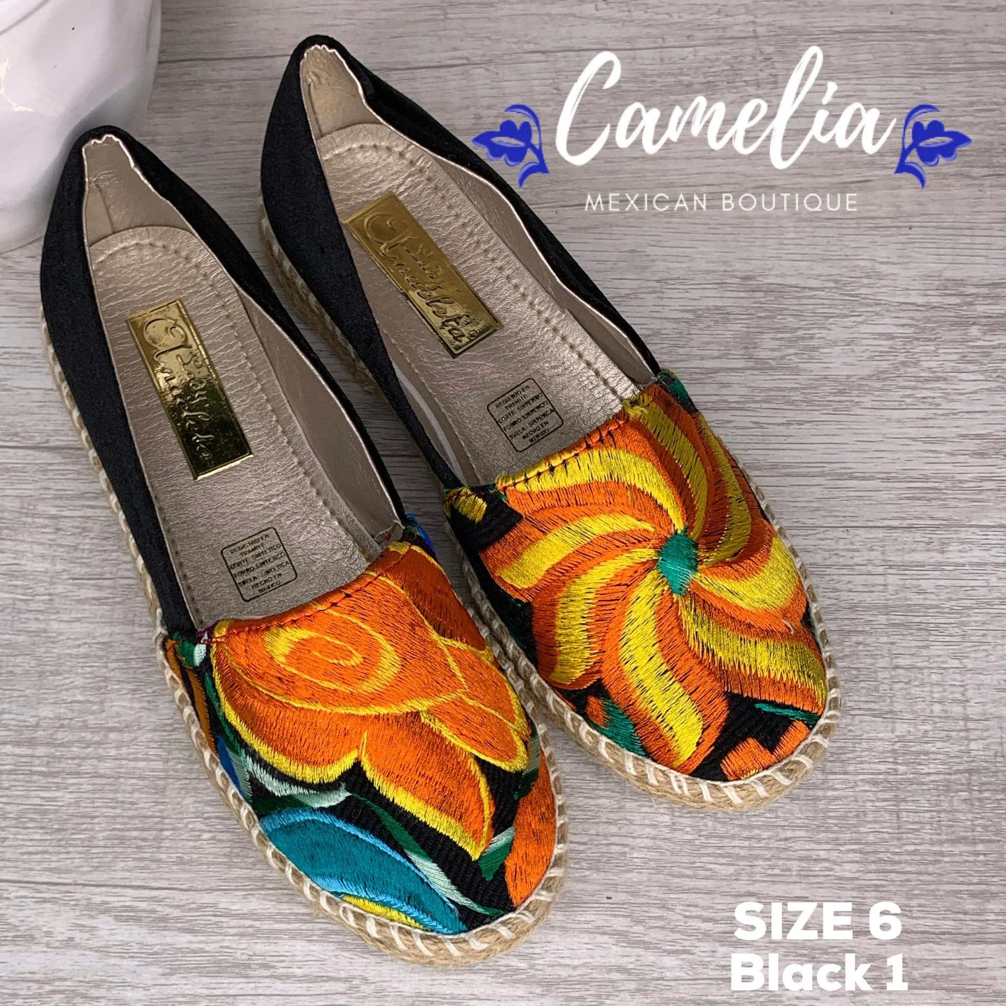 Mexican Embroidered Espadrille Shoes Zinnia