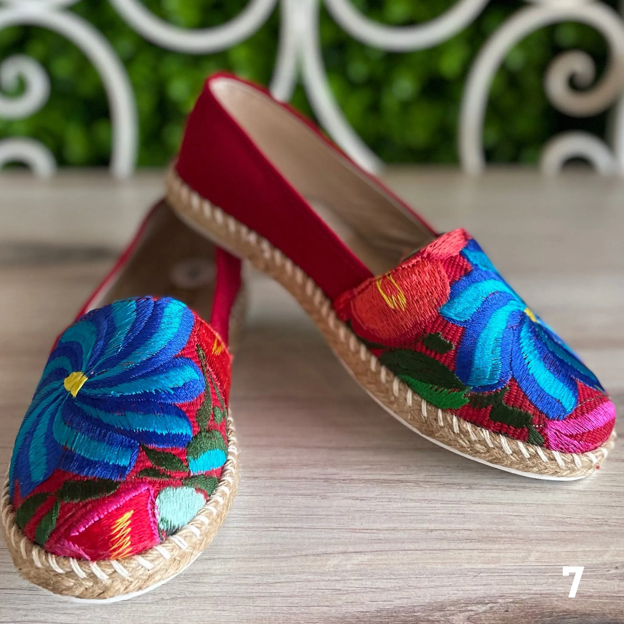 Mexican Embroidered Espadrille Shoes Zinnia