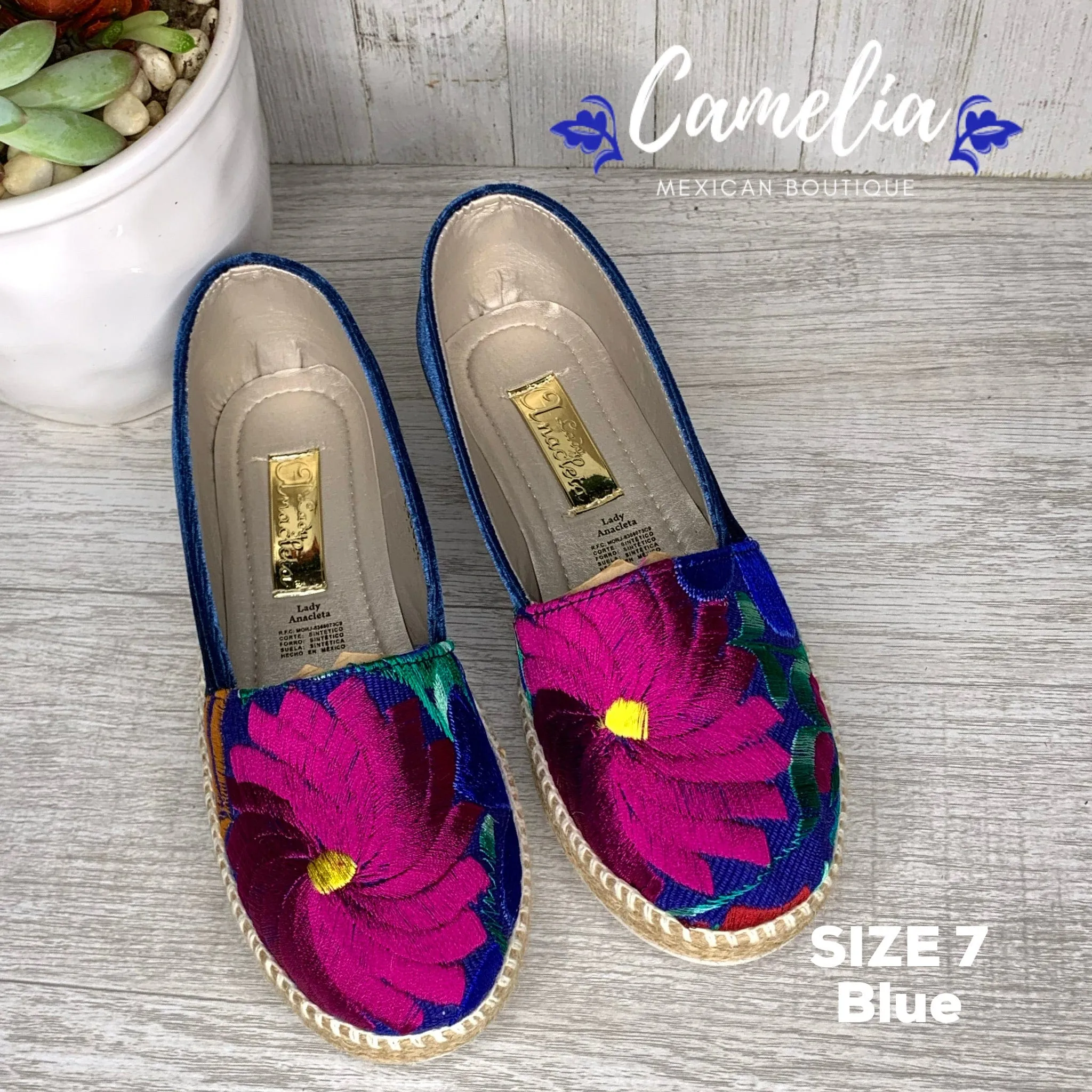 Mexican Embroidered Espadrille Shoes Zinnia