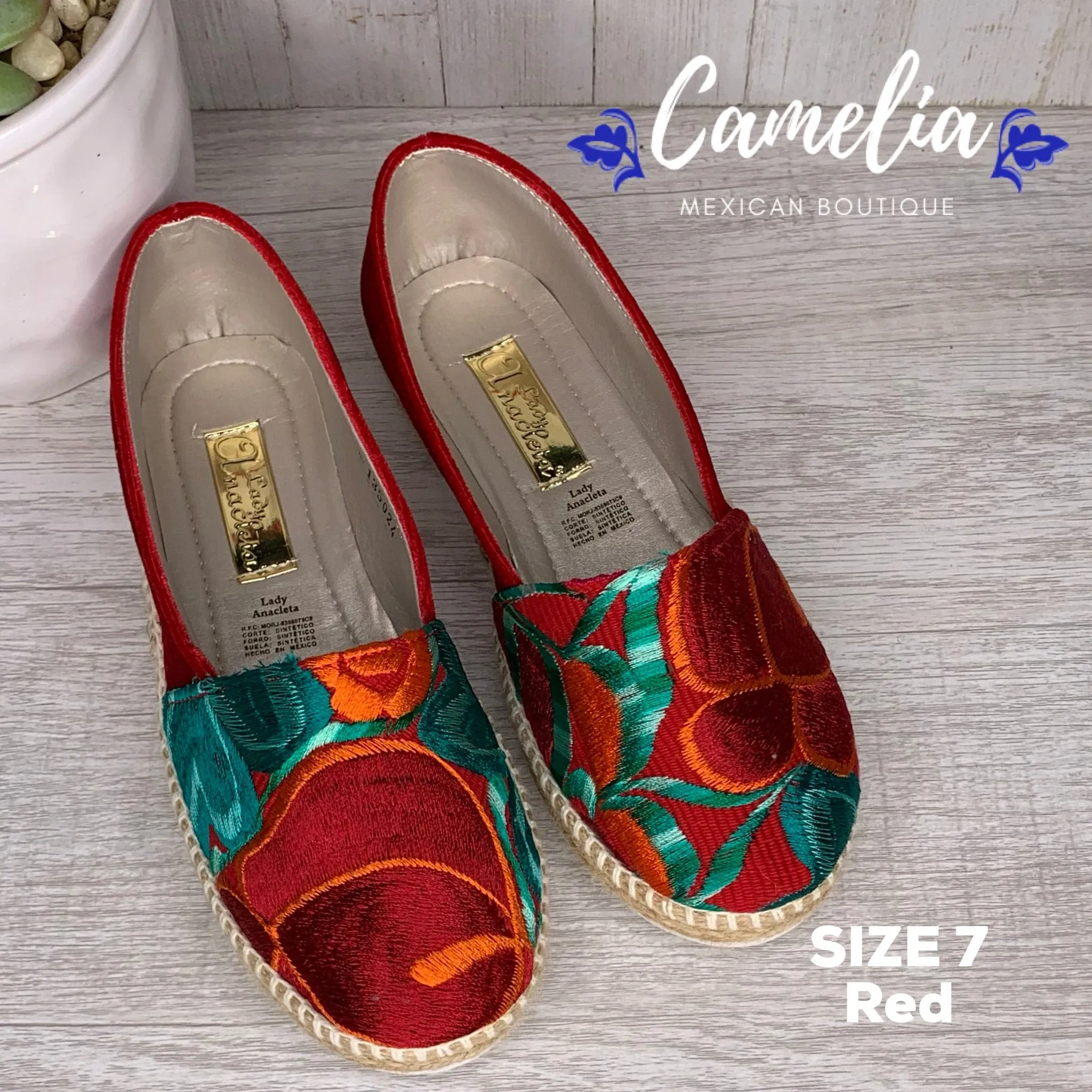 Mexican Embroidered Espadrille Shoes Zinnia