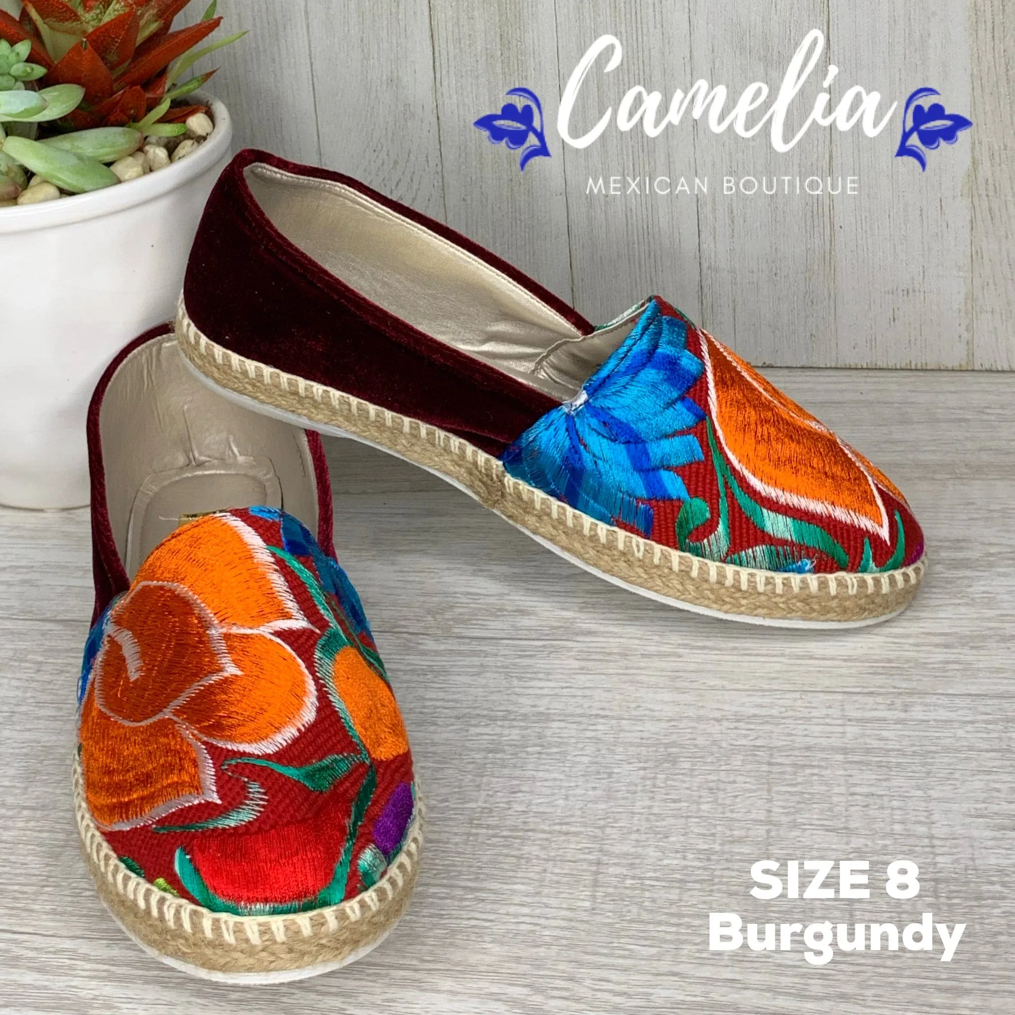 Mexican Embroidered Espadrille Shoes Zinnia