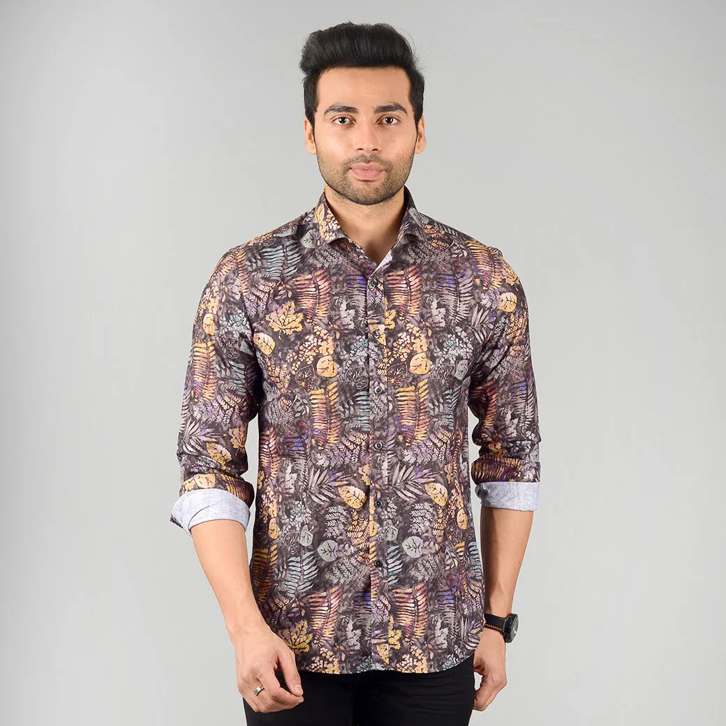 Multicolor Printed Slim Fit Party Wear Shirt | Wyre