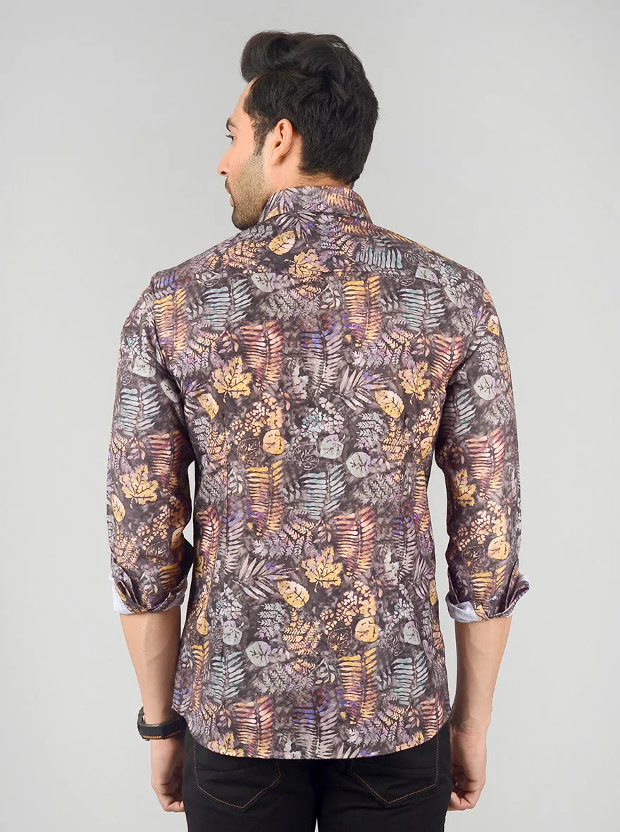 Multicolor Printed Slim Fit Party Wear Shirt | Wyre