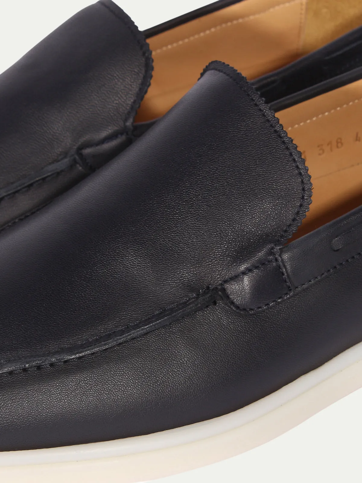 Navy Leather Yacht Loafers