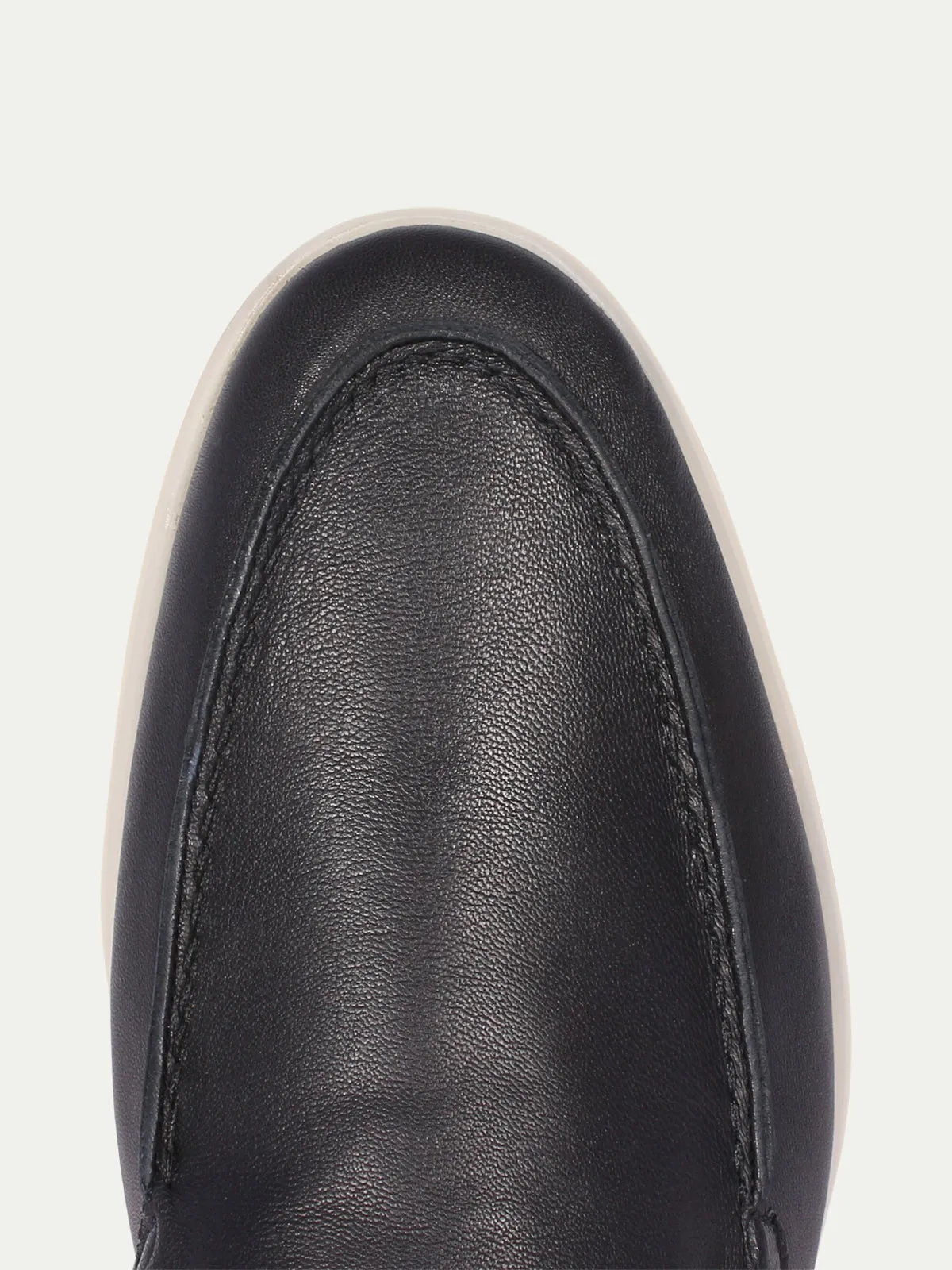 Navy Leather Yacht Loafers