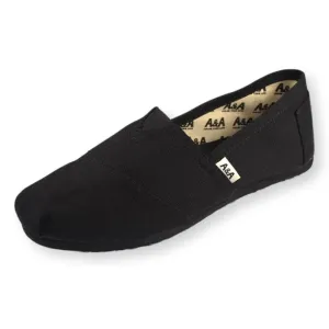 NEW Classic VEGAN Black on Black Canvas Slip On Shoes Alpargatas (Unisex)