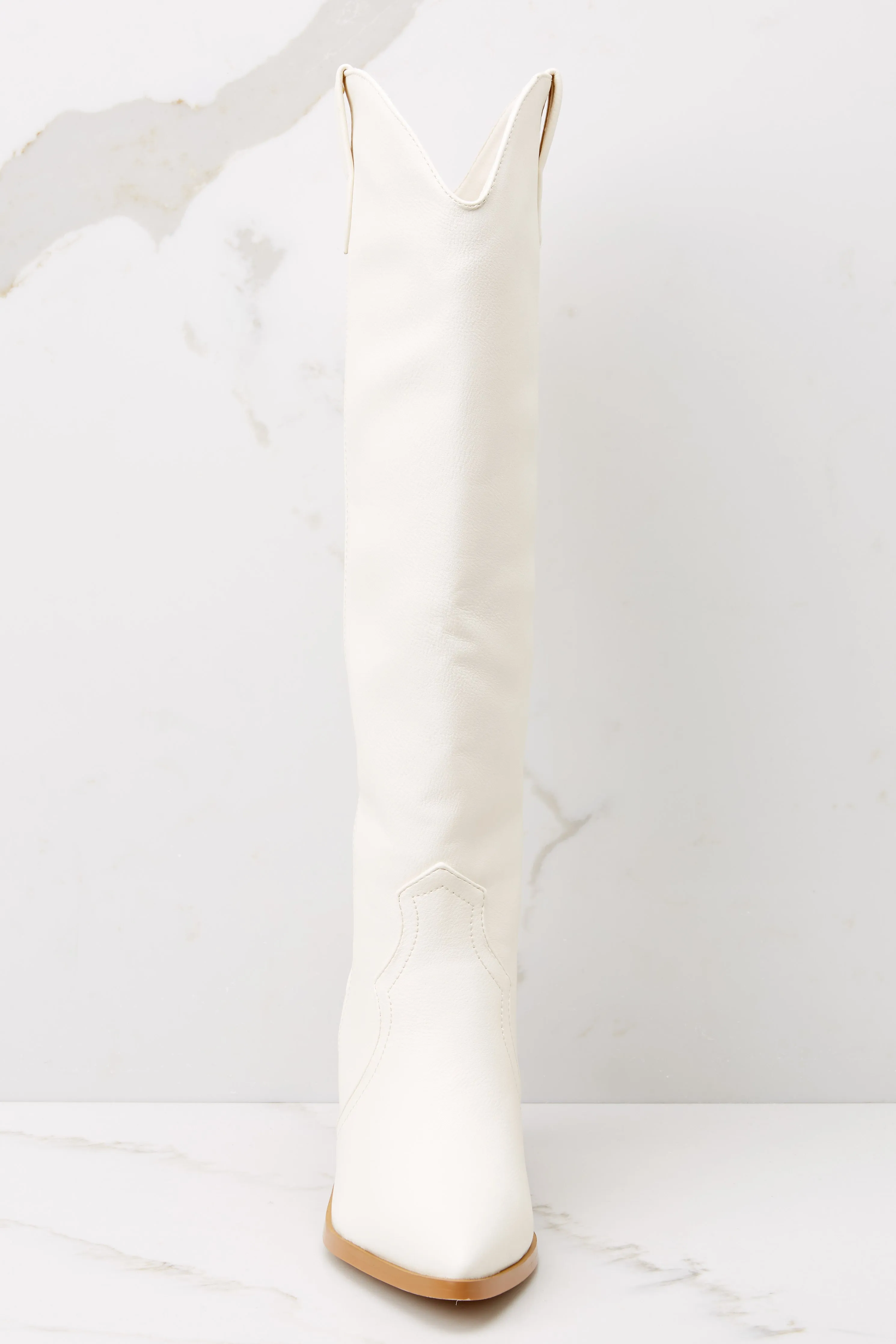 Novena Off White Knee High Boots