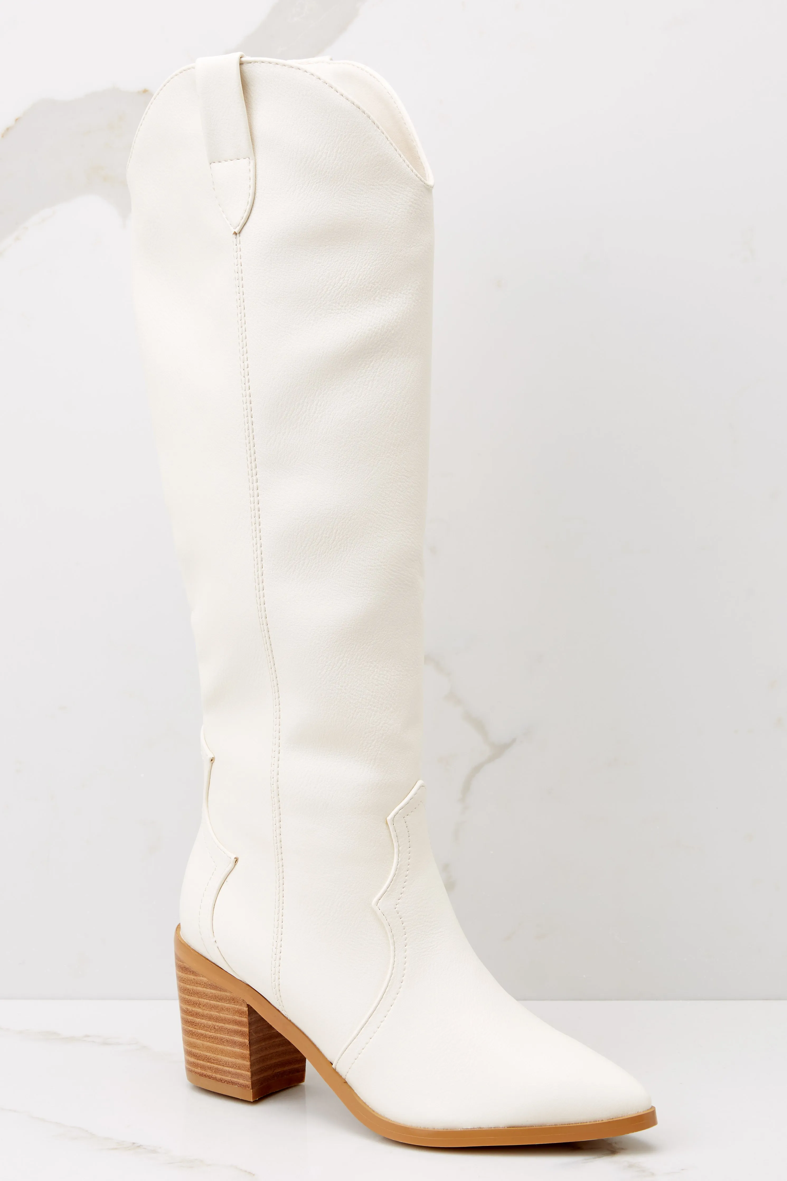 Novena Off White Knee High Boots