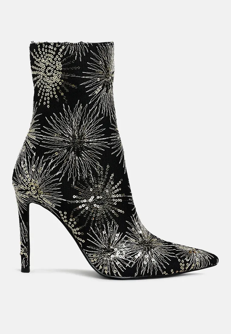 Oleander Sequin Embellished Stiletto Boots