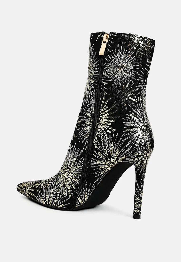 Oleander Sequin Embellished Stiletto Boots