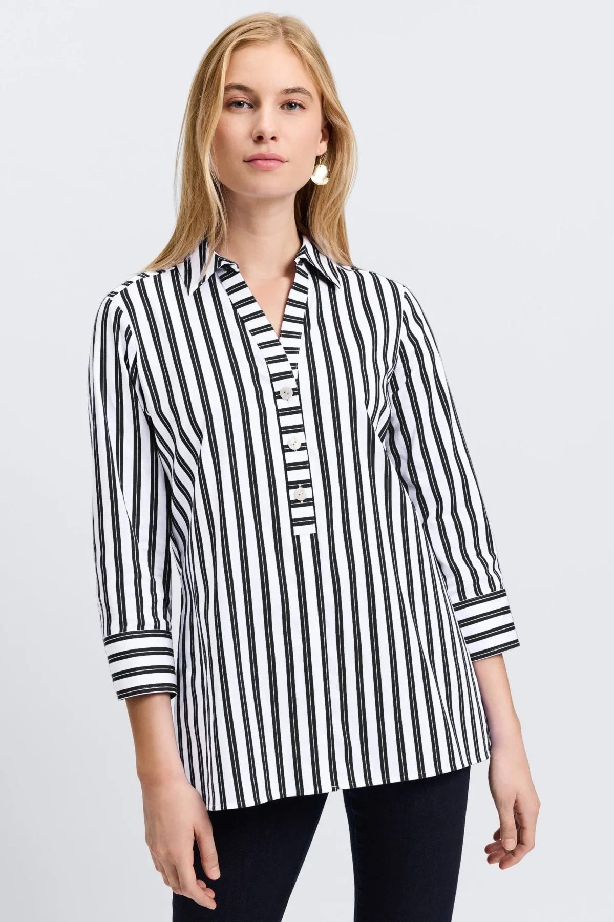 Pamela Essential Stretch No Iron Stripe Shirt