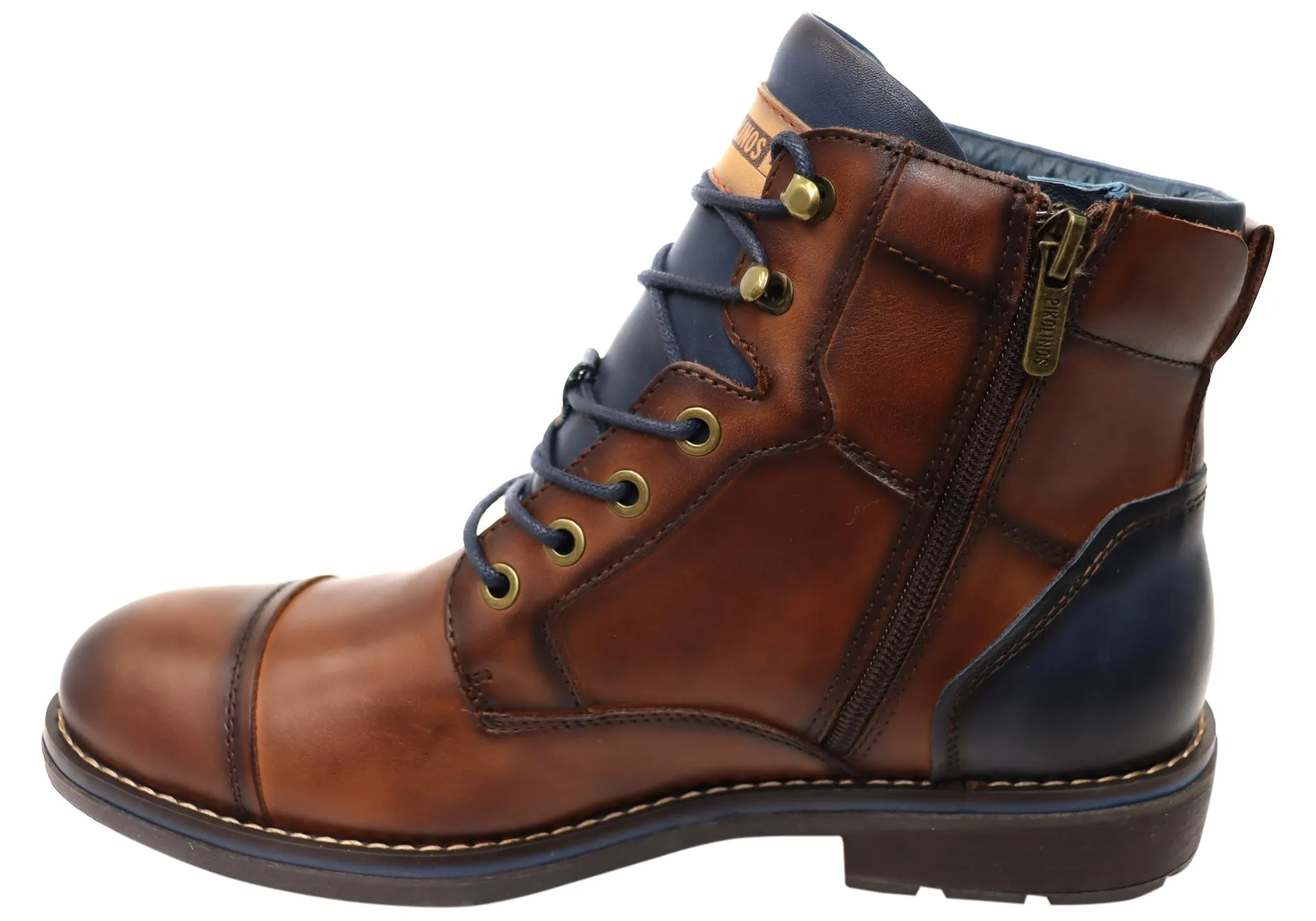 Pikolinos Mens York M2M-8170 Comfortable Leather Lace Up Boots