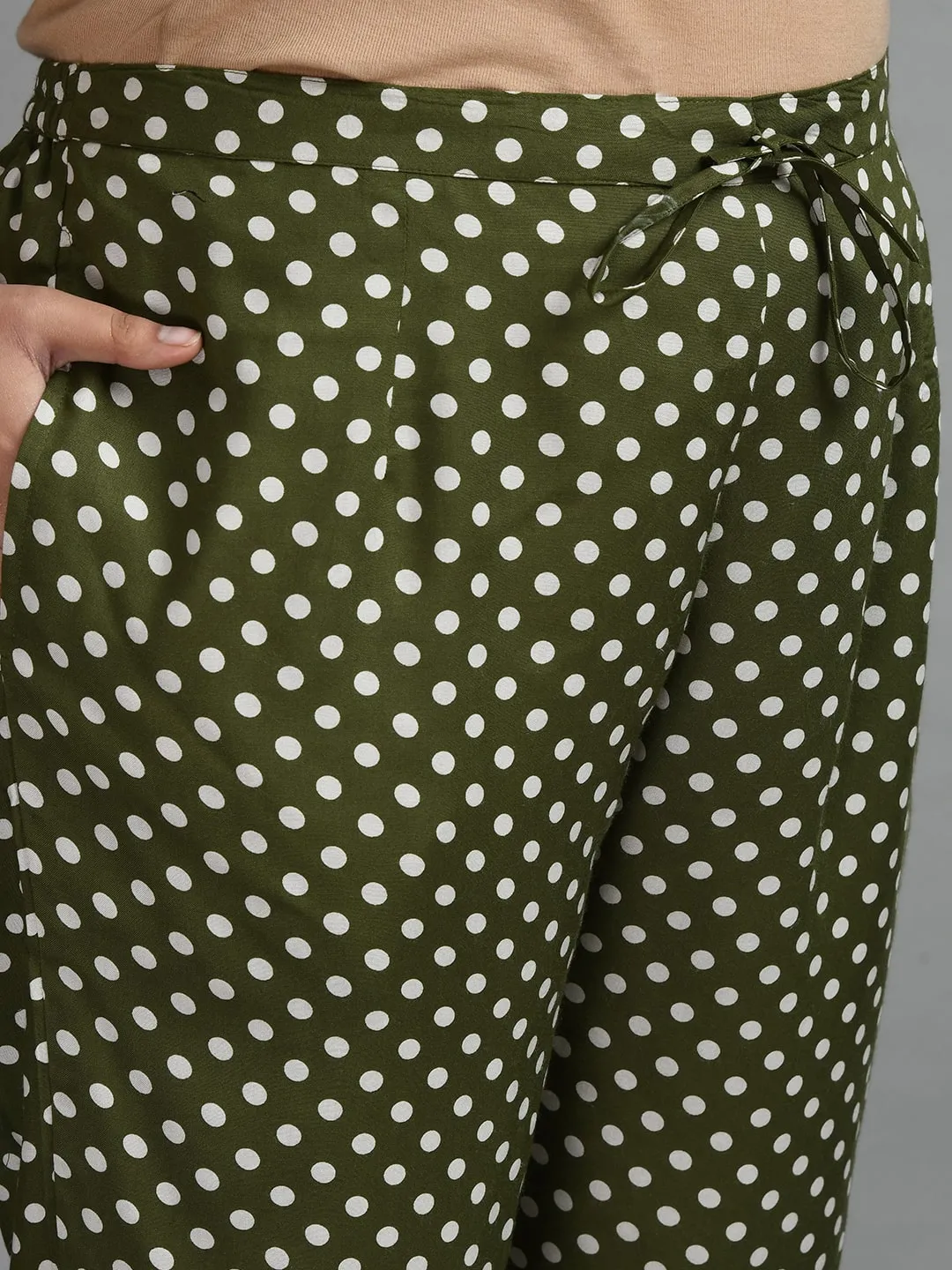 Plus Size Polka Dot Green Co-ord Set