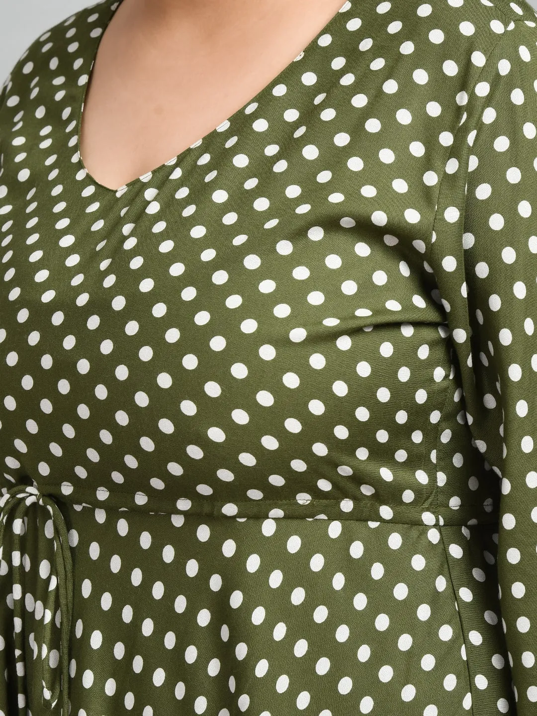 Plus Size Polka Dot Green Co-ord Set