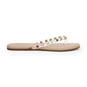 Rivington Gem Flip Flop in Beige Multi