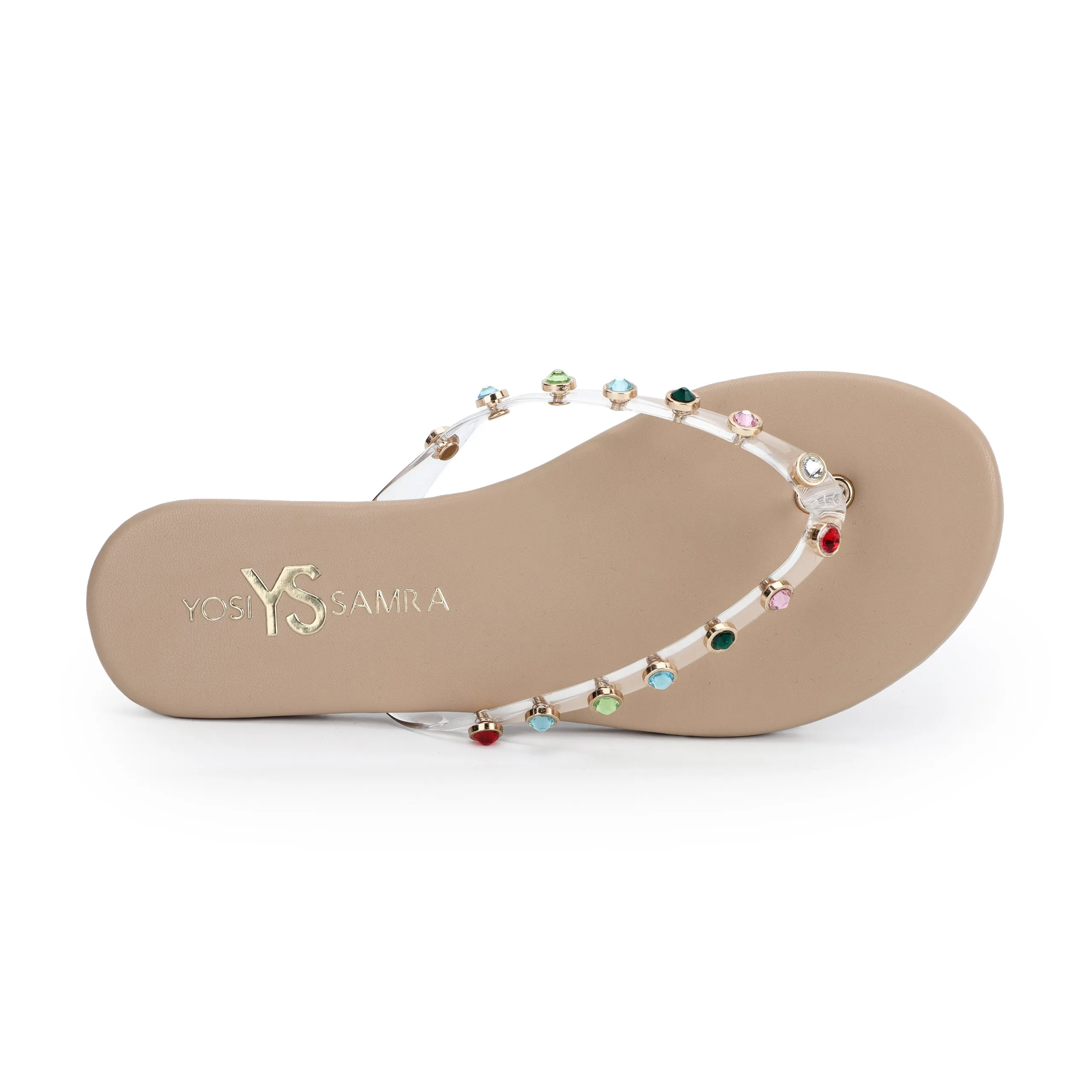 Rivington Gem Flip Flop in Beige Multi