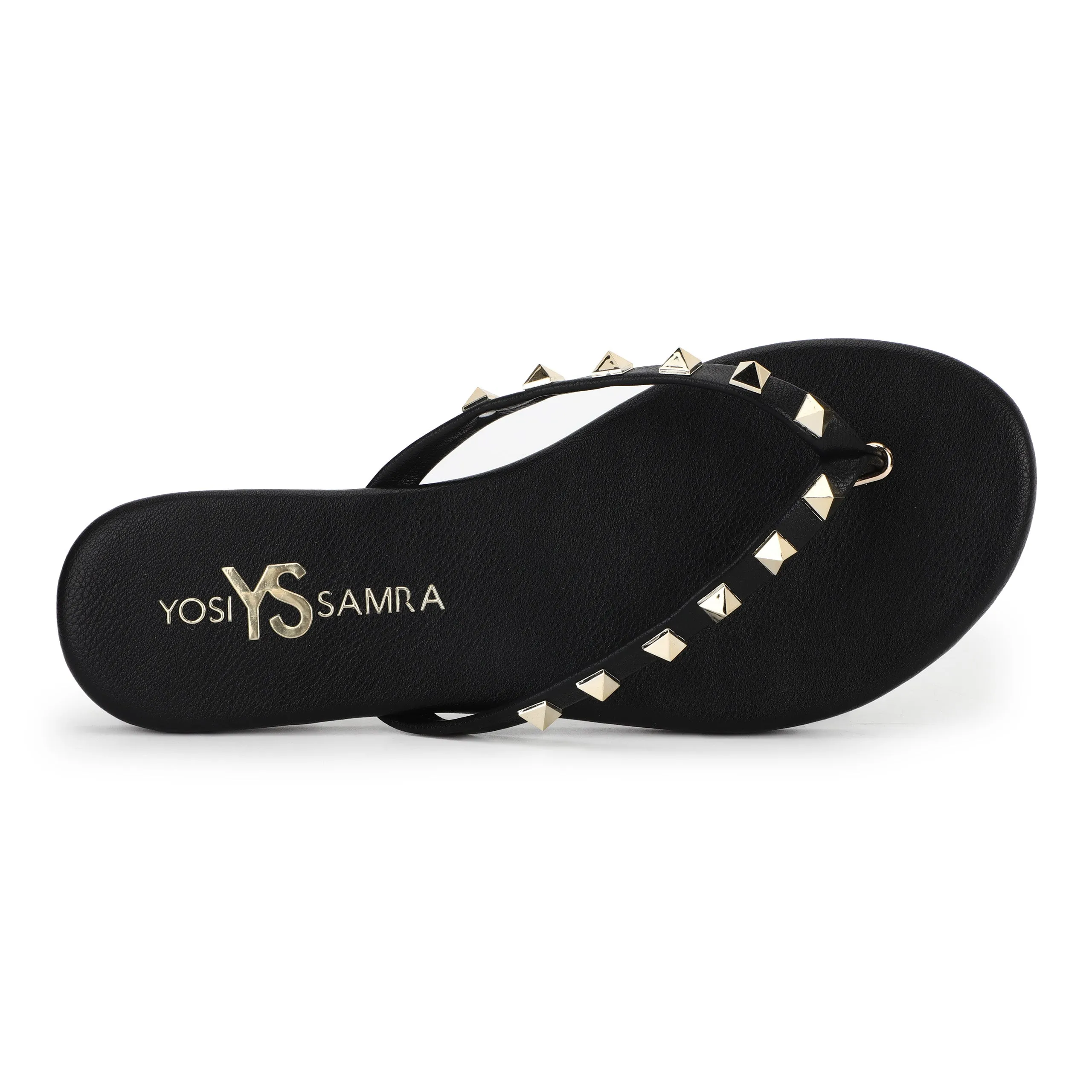 Rivington Stud Flip Flop in Black/Gold