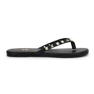 Rivington Stud Flip Flop in Black/Gold