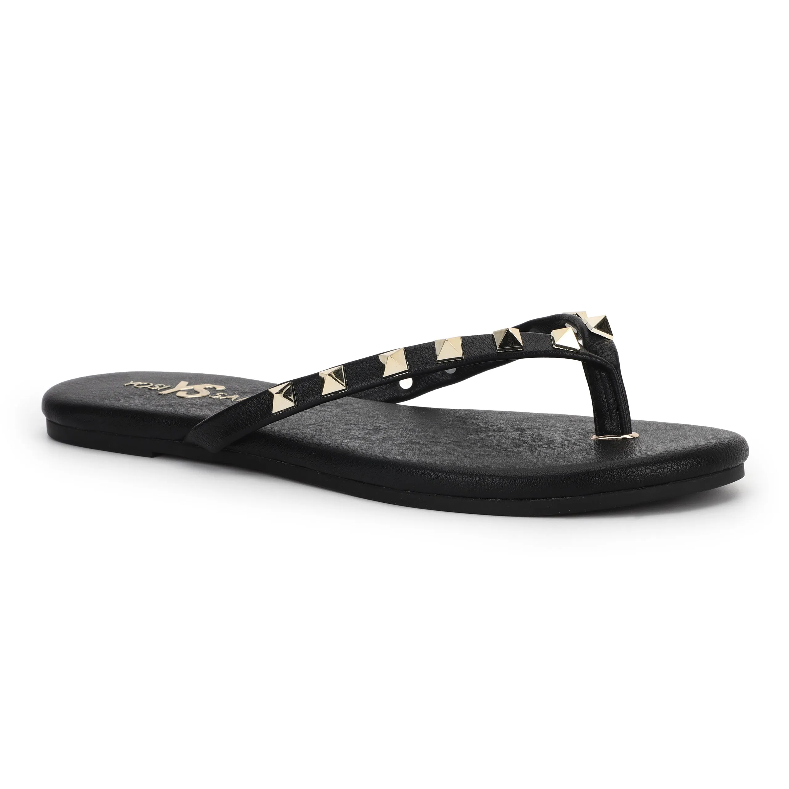 Rivington Stud Flip Flop in Black/Gold