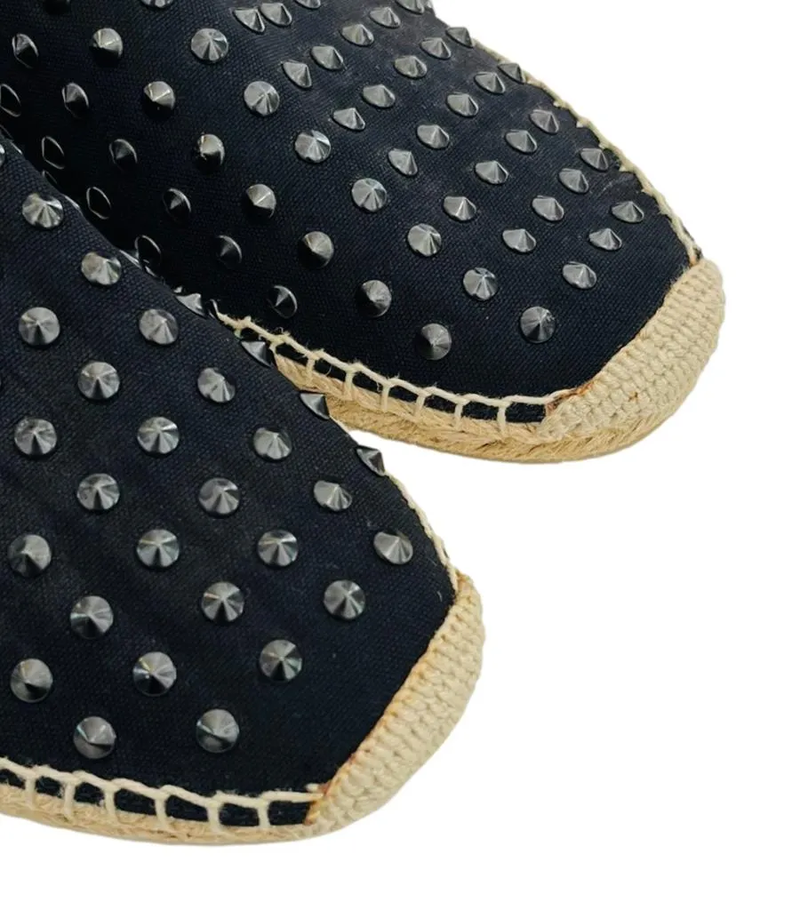 Saint Laurent Studded Canvas Espadrilles. Size 41.5