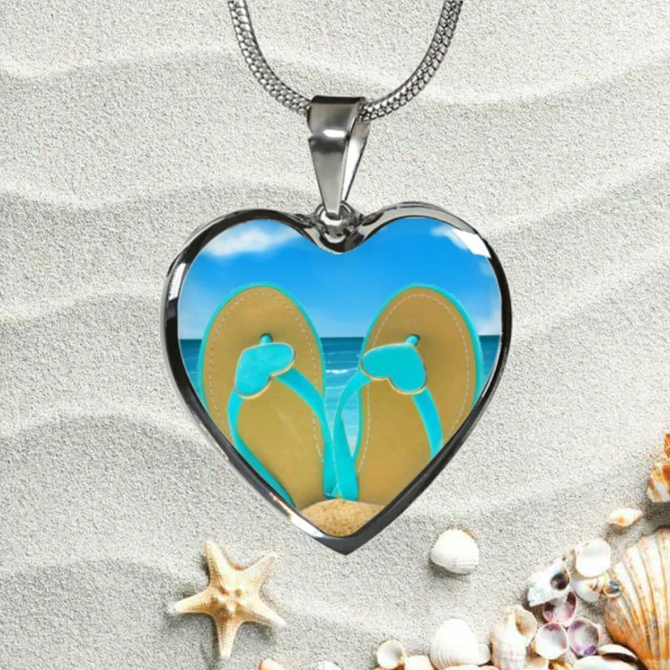 Sandy Feet Heart Necklace