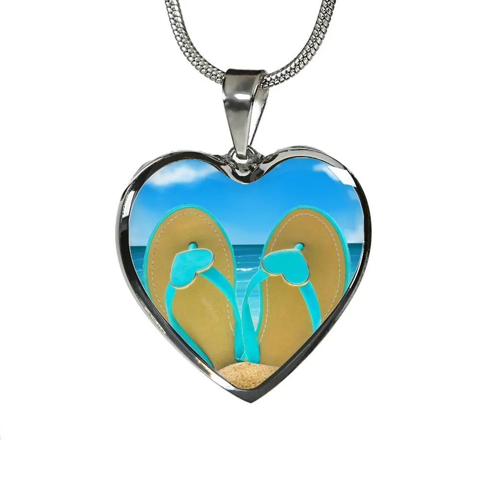 Sandy Feet Heart Necklace