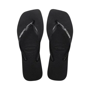 Slim Square Logo Metallic Flip Flops