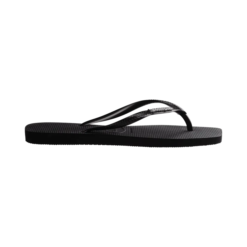 Slim Square Logo Metallic Flip Flops