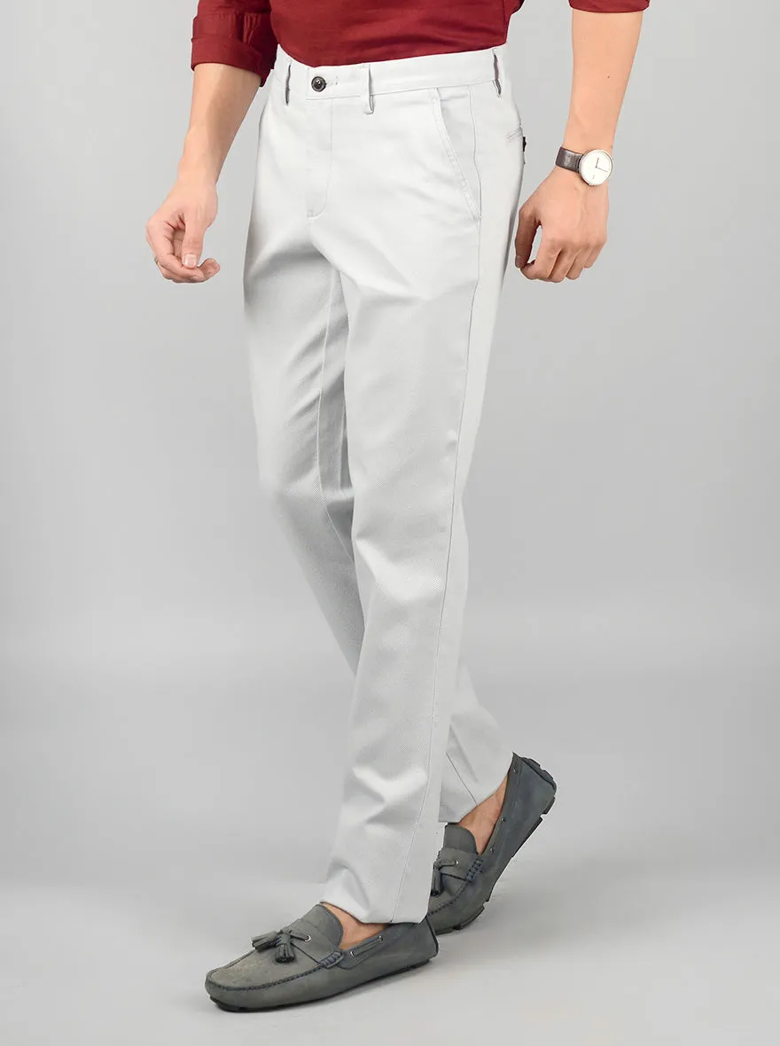 Smoke Grey Solid Slim Fit Casual Trouser | JadeBlue