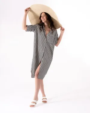 Sofia Shirtdress - Black and White Stripe