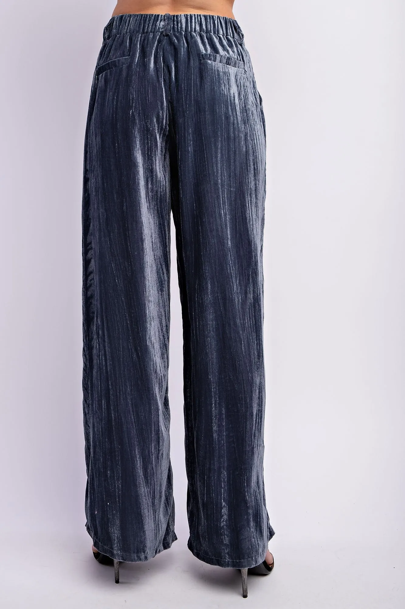 Stevie (Ice velvet wide leg pant) camel/blue