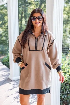 Stylish Favorite Mocha Textured Dress