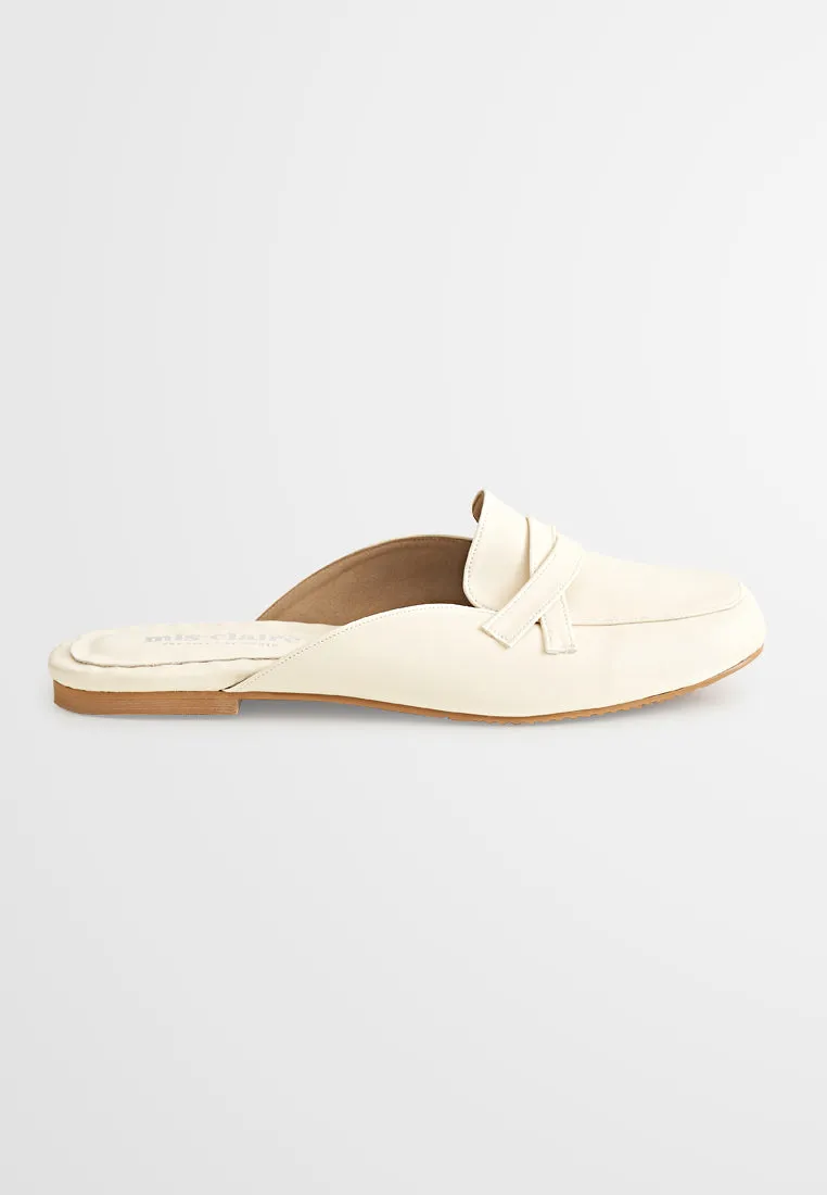 Sylvia Cute Slip On Loafers - Off White