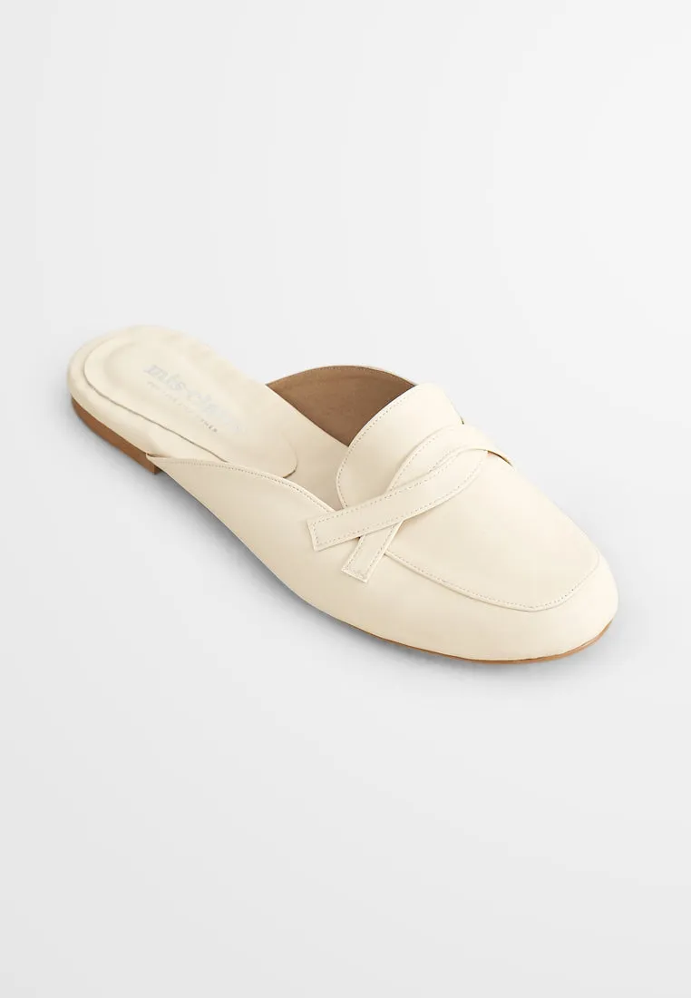 Sylvia Cute Slip On Loafers - Off White