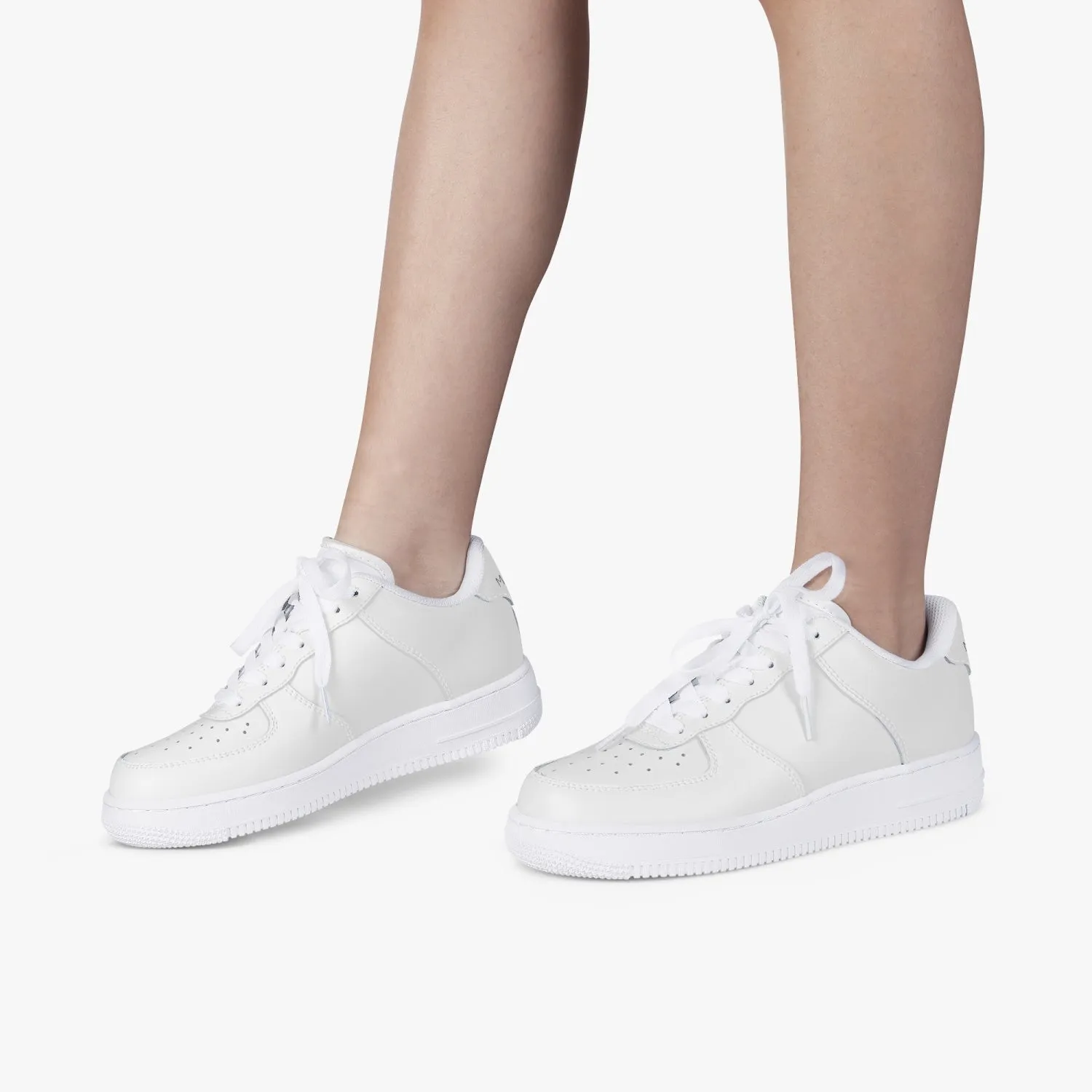 Top Leather Sports Women Sneakers - White