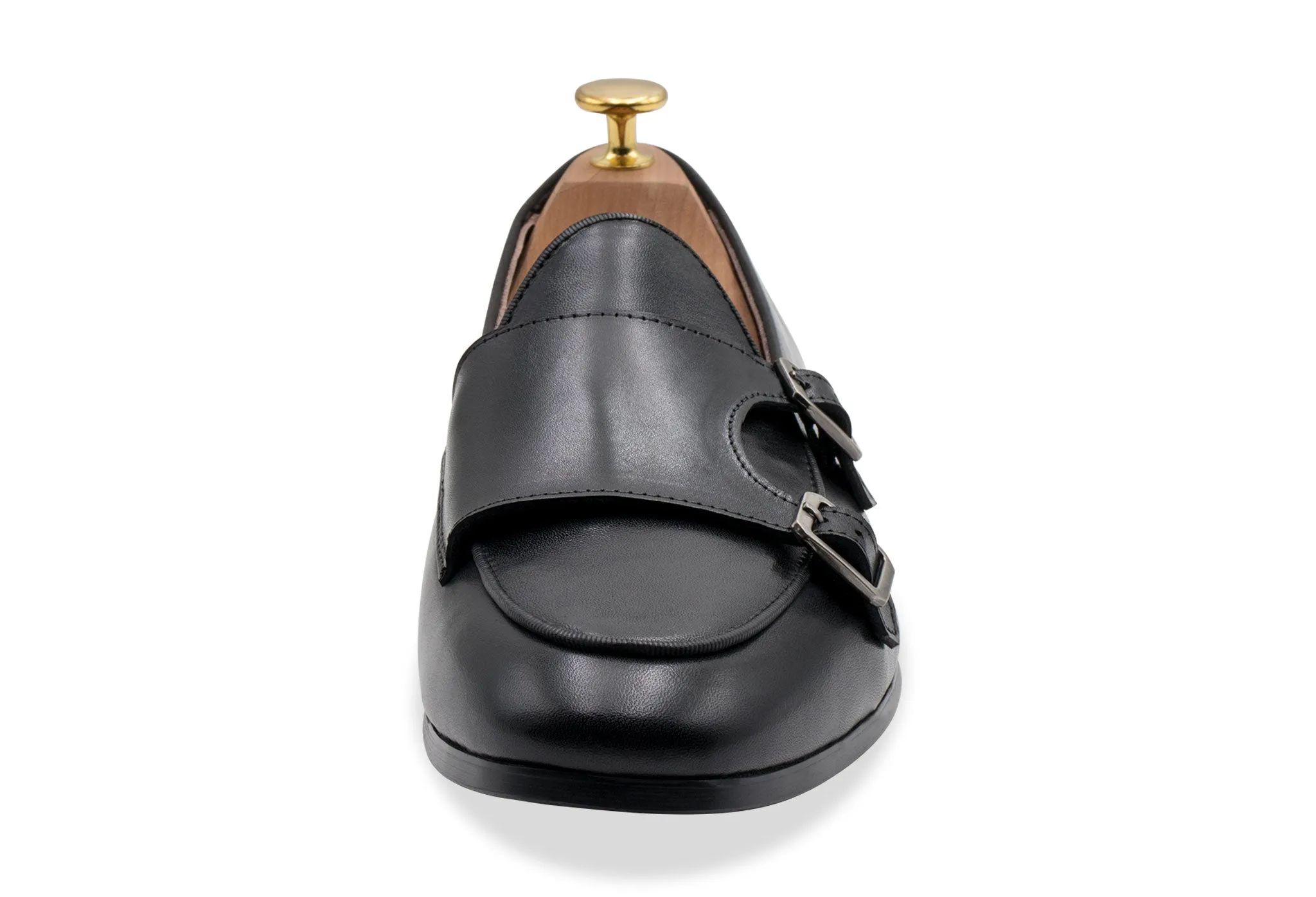 Tuerto Black Double Monk Loafer