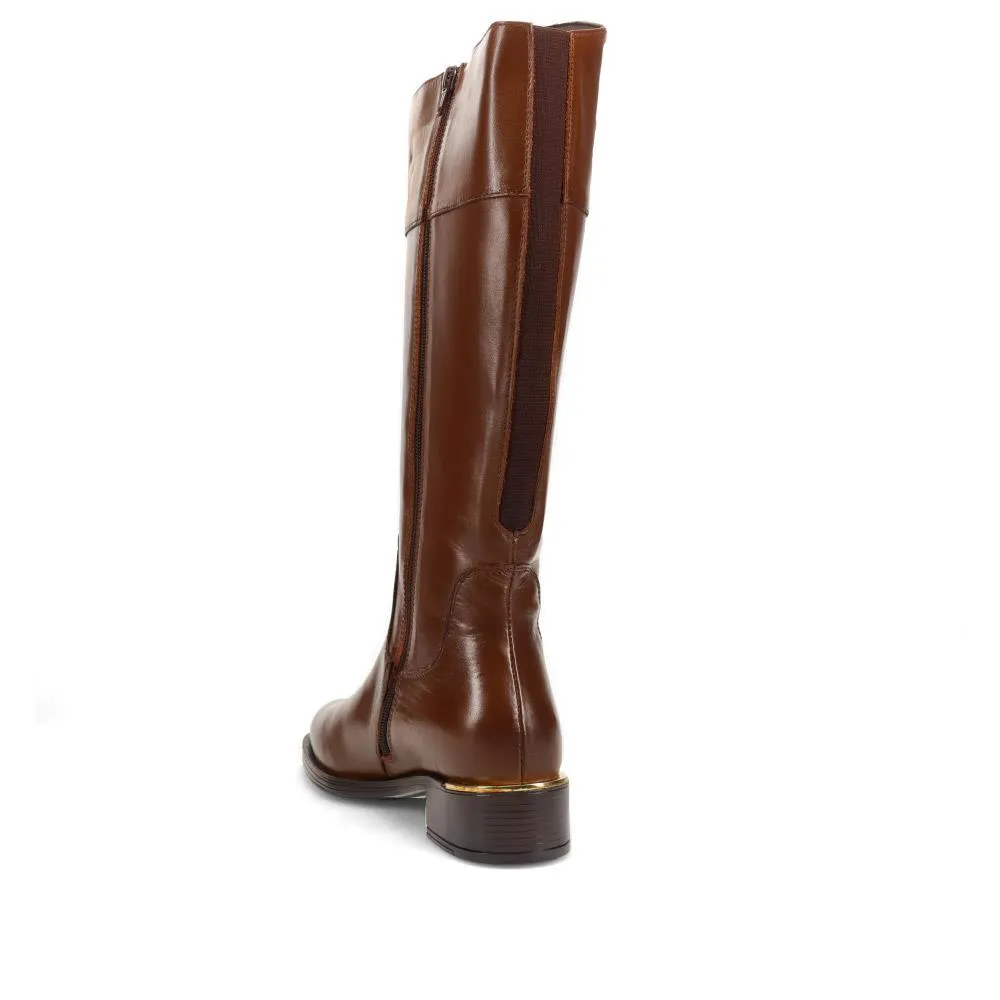 Wide-Fit Leather Long Boots - SAK40027 / 326 372