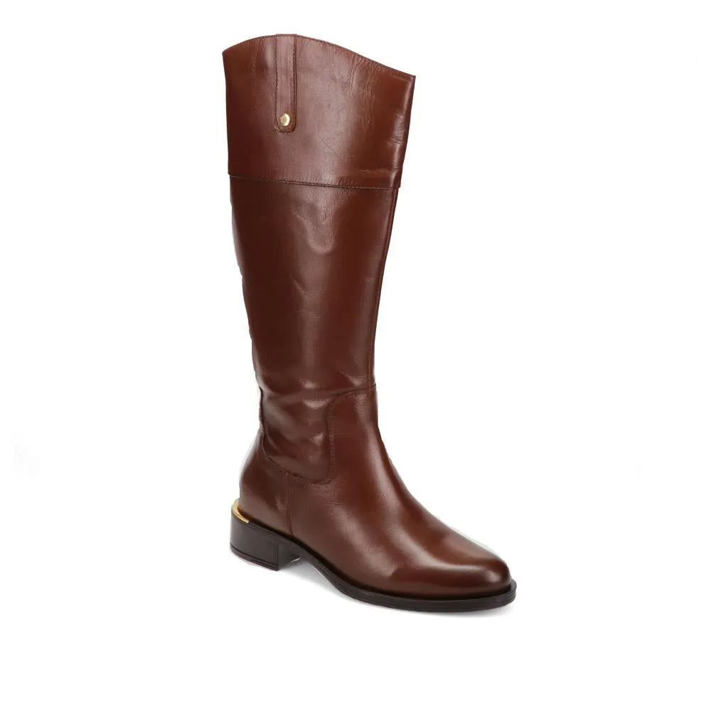 Wide-Fit Leather Long Boots - SAK40027 / 326 372