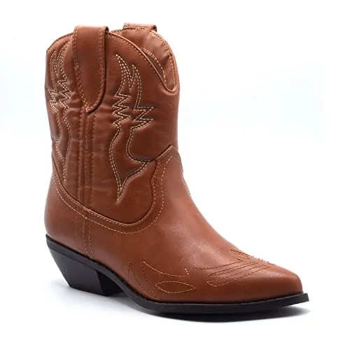 Women's Ankle High Western Cowboy Boots - Comfortable Cowgirl Boots for Women