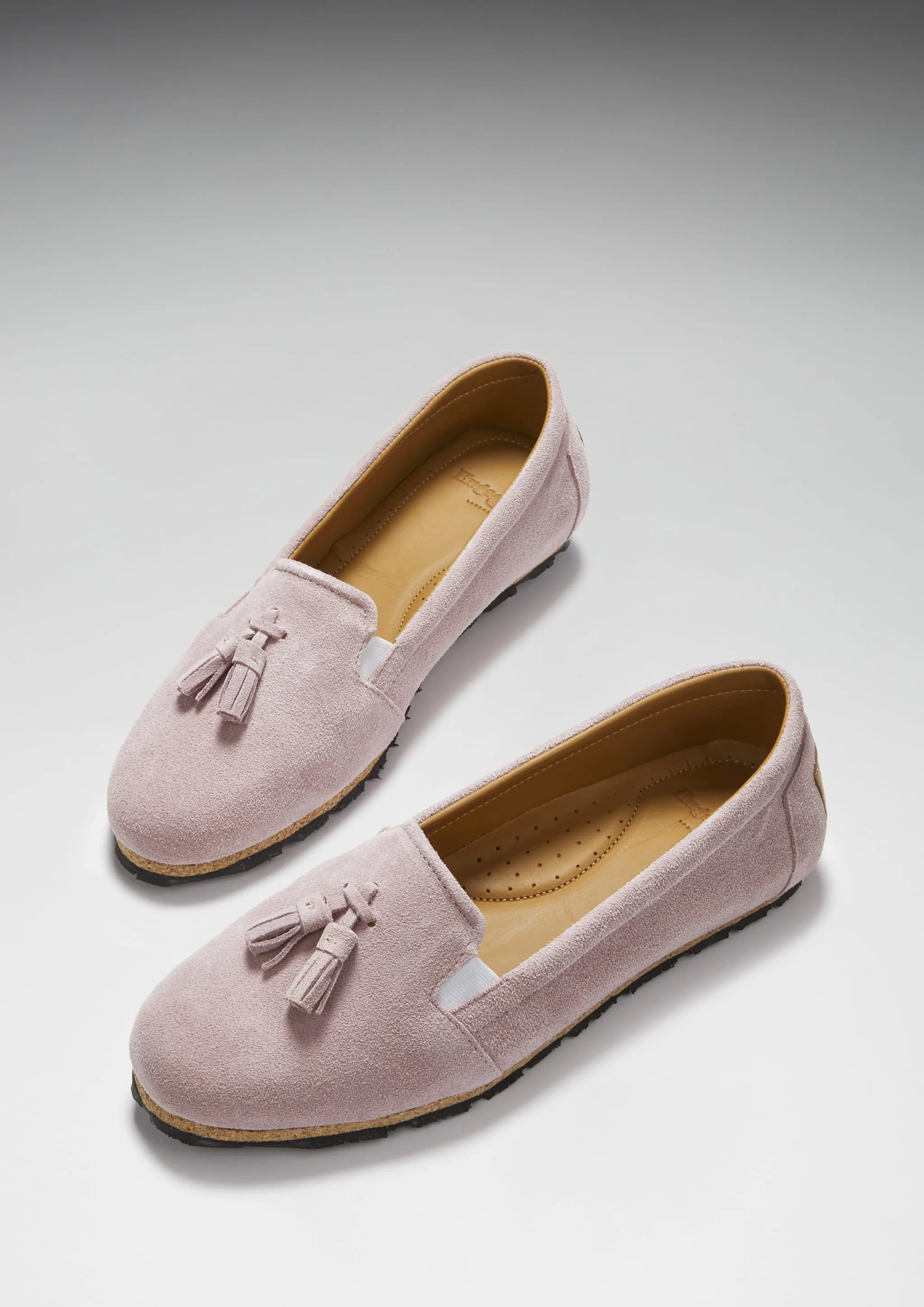 Women's Tasselled Espadrilles, powder pink suede